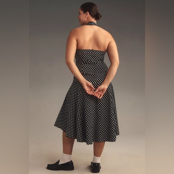 NWT Size 20W - Maeve Halter Ruched Midi Dress - Picture 7 of 16